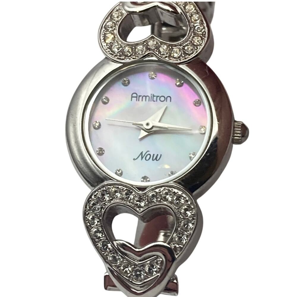 Armitron Now Women's Watch 22mm - MOP - New Battery - Bangle Bracelet 5.25-5.5